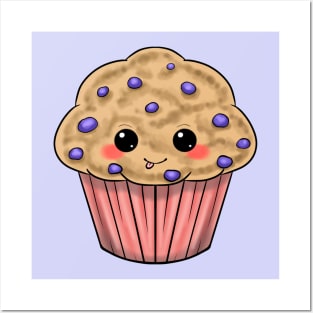 Cute Blueberry Muffin Posters and Art